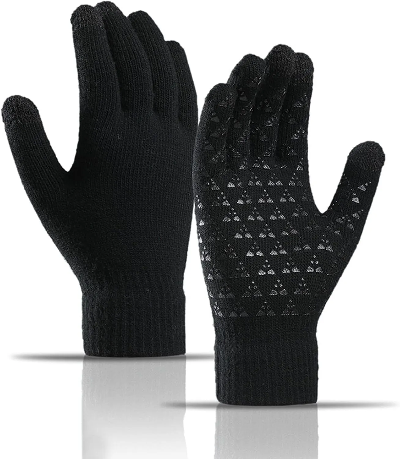 Winter Gloves Adult Warm Knit Gloves Fits Men Women Teens Stretchy Knit Gloves One Size