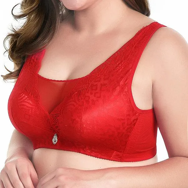 Wire-Free Three Quarter Cup Lace Hem Bra