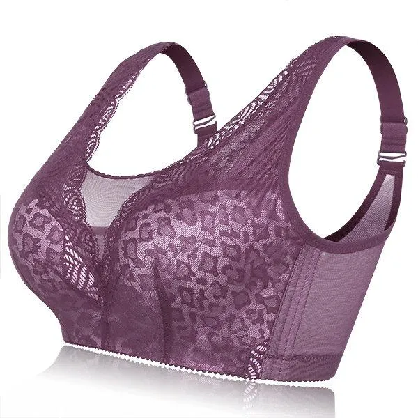 Wire-Free Three Quarter Cup Lace Hem Bra
