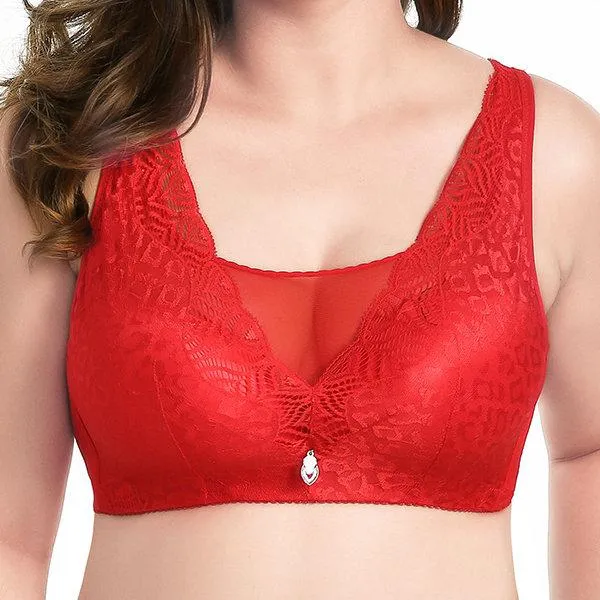 Wire-Free Three Quarter Cup Lace Hem Bra