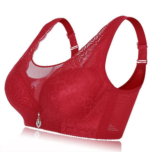 Wire-Free Three Quarter Cup Lace Hem Bra