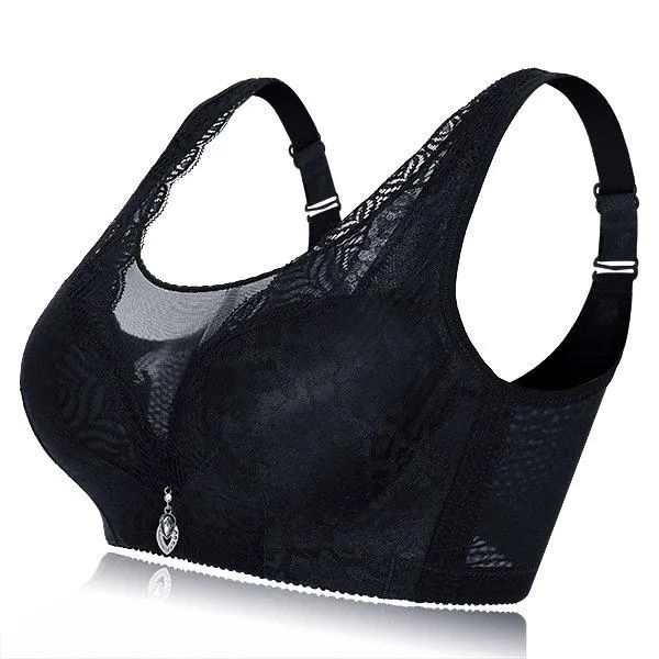 Wire-Free Three Quarter Cup Lace Hem Bra