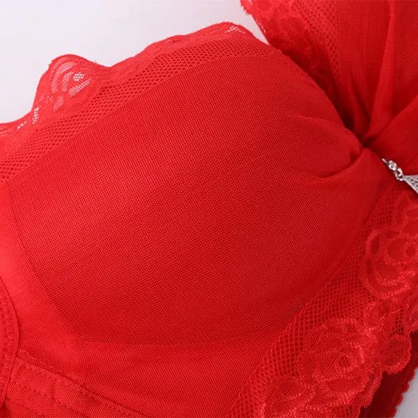 Wireless Deep Plunge Lace-trim Soft Sexy Bras
