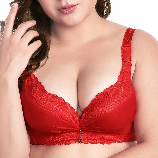 Wireless Deep Plunge Lace-trim Soft Sexy Bras
