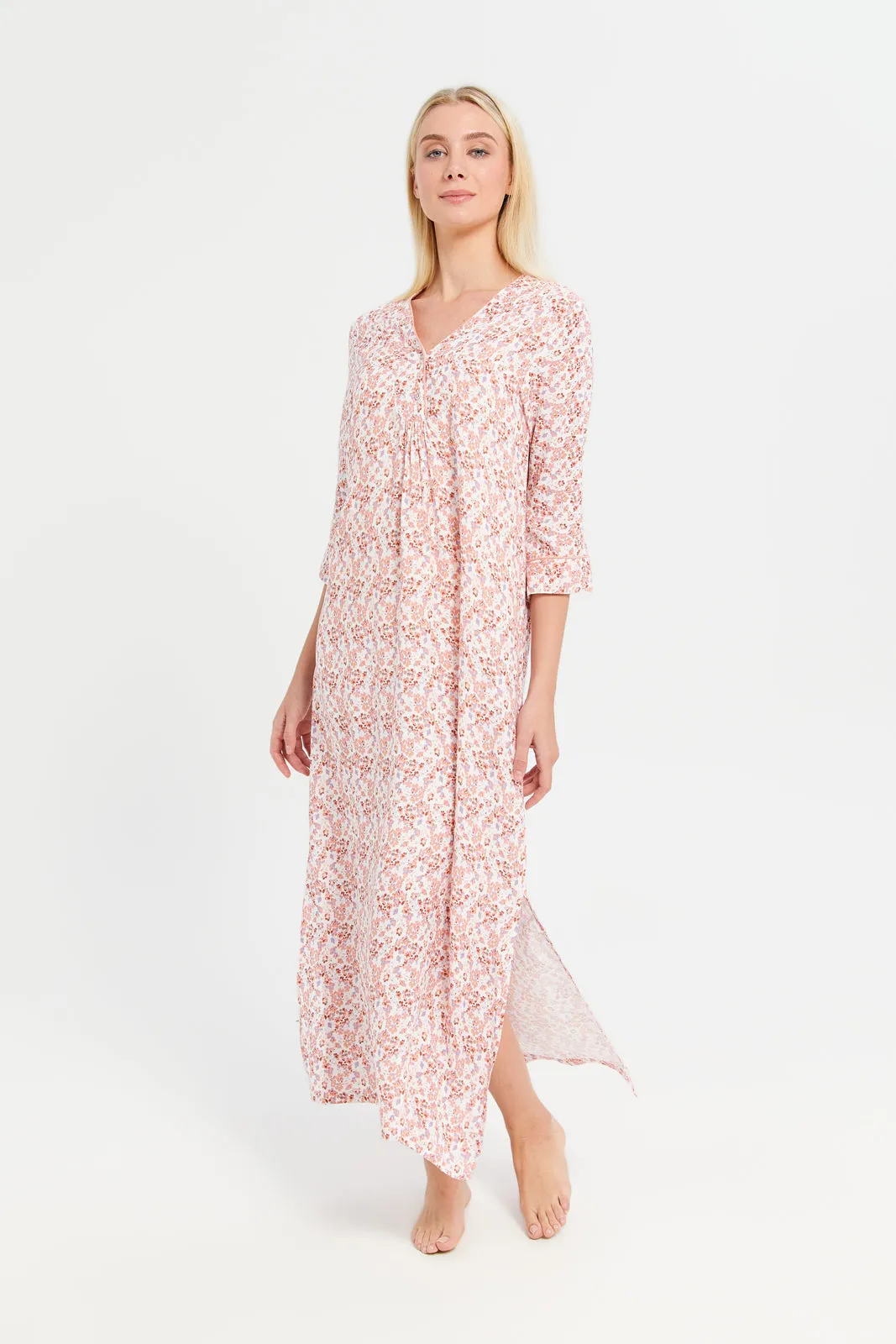 Women Assorted Printed V-Neck Nightgown