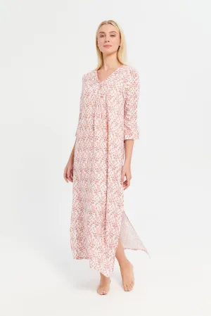 Women Assorted Printed V-Neck Nightgown