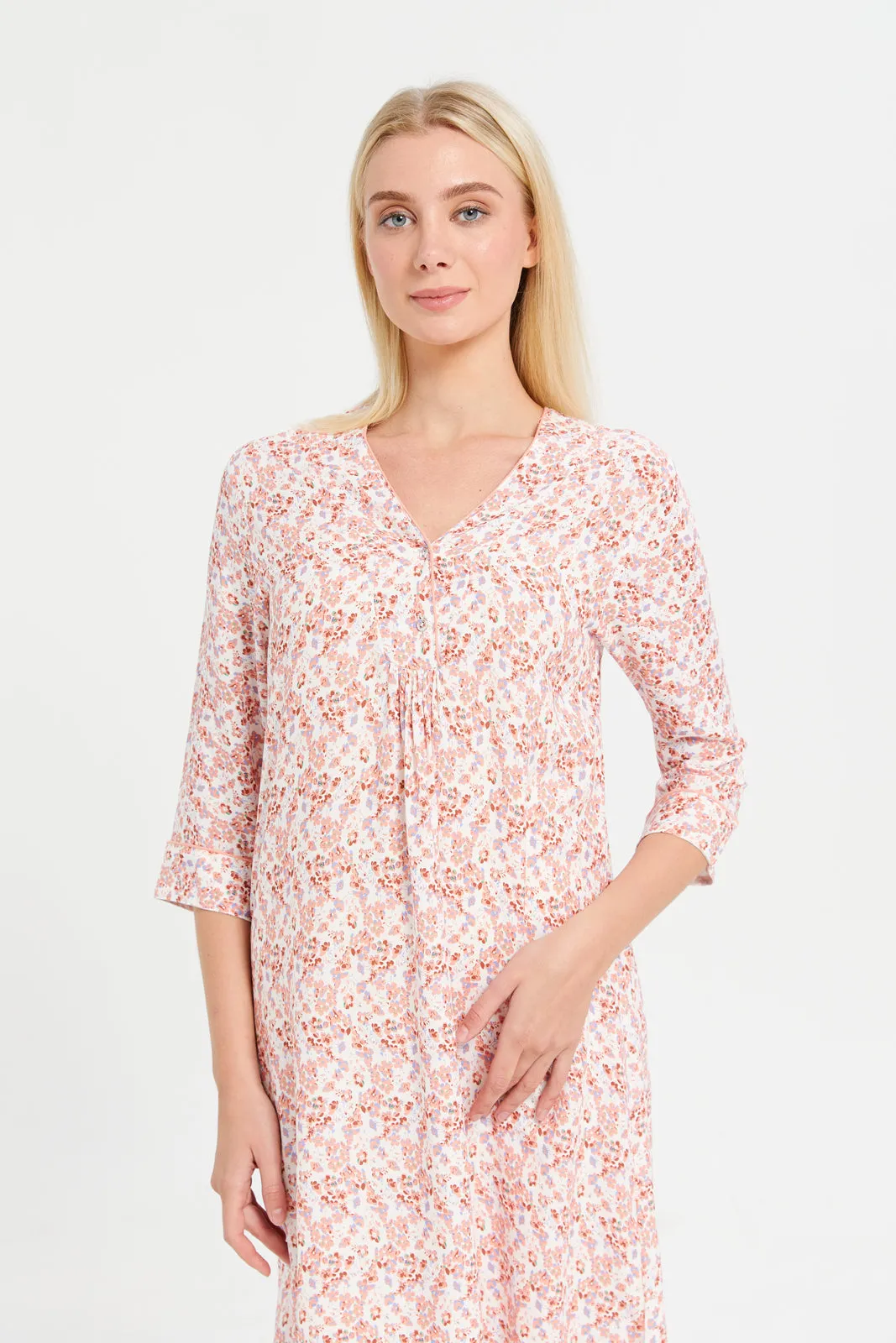 Women Assorted Printed V-Neck Nightgown