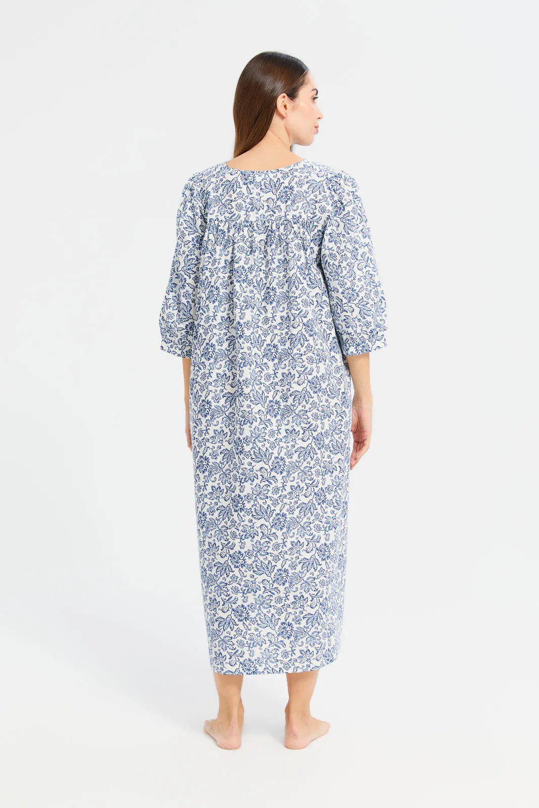 Women Blue Tassel Nightgown