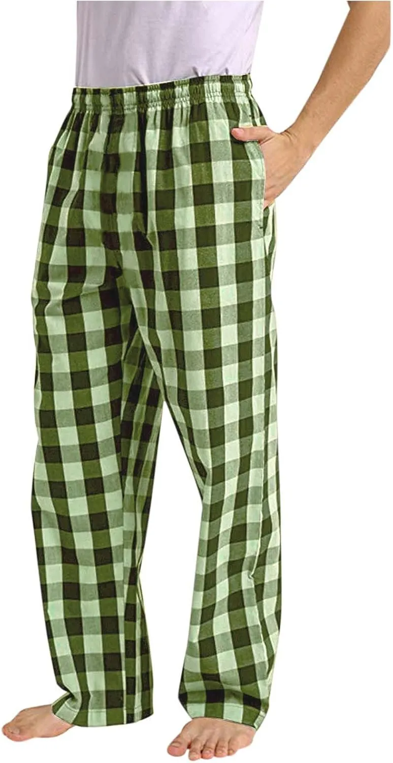 Women Buffalo Plaid Pajama Pants Funny Holiday Elastic Waist Casual Comfy Sleepwear Wide Leg Bottoms