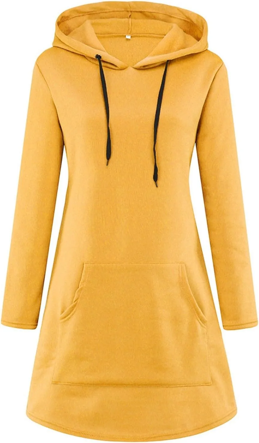 Women Hoodies Dress Hooded Sweatshirts Dress Casual Long Sleeve Tunic Dress Oversized Pullover Sweatshirt with Pocket