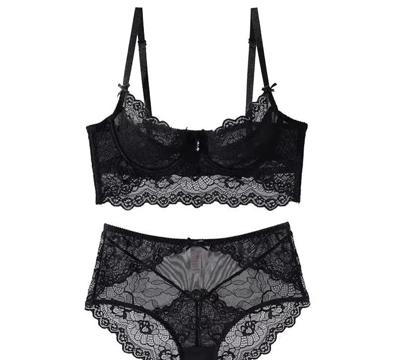 Women Lace Bra Set Wraps the Breasts, Beautiful Breasts, Large Size, Push-Up, Big Breasts, Small and Small, Thin Bra Set Bra