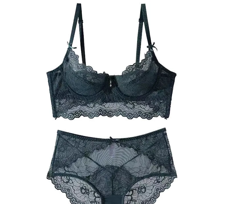 Women Lace Bra Set Wraps the Breasts, Beautiful Breasts, Large Size, Push-Up, Big Breasts, Small and Small, Thin Bra Set Bra