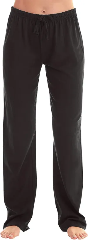 Women Pajamas Pants Casual Solid Color Pajama Pants High Waist Sleep Pants Elastic Waist Wide Leg Pants