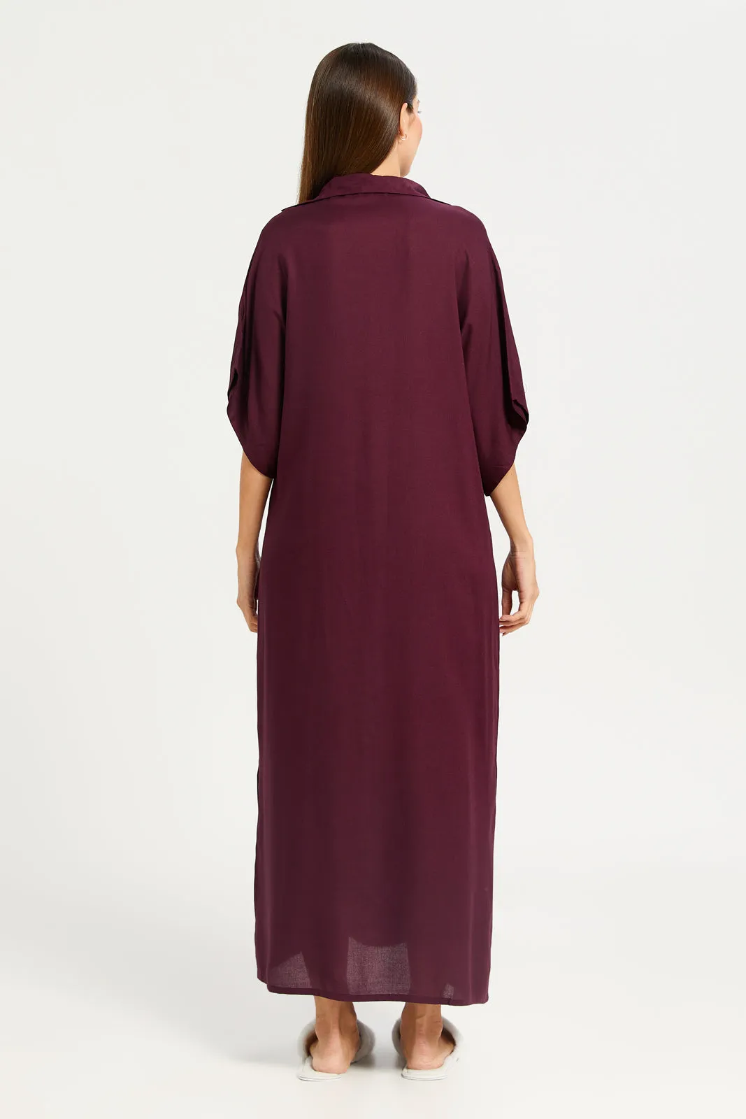 Women Purple Classic Kaftan Nightgown