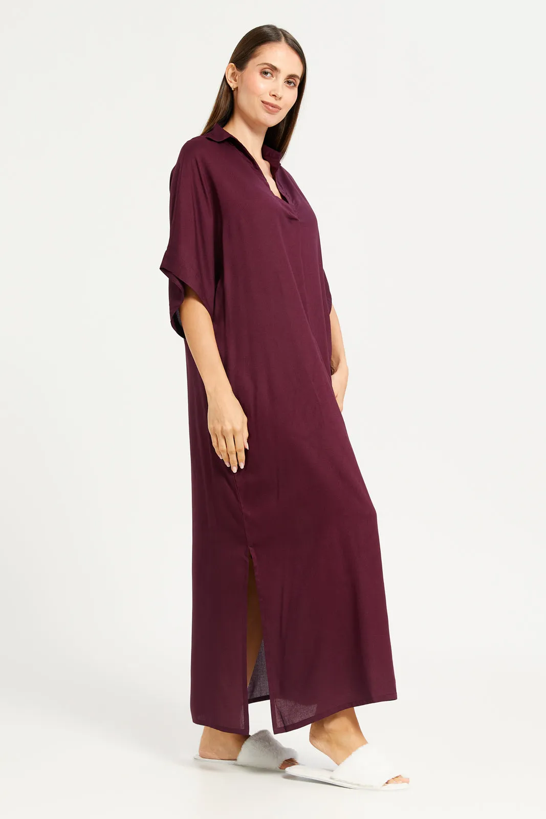 Women Purple Classic Kaftan Nightgown