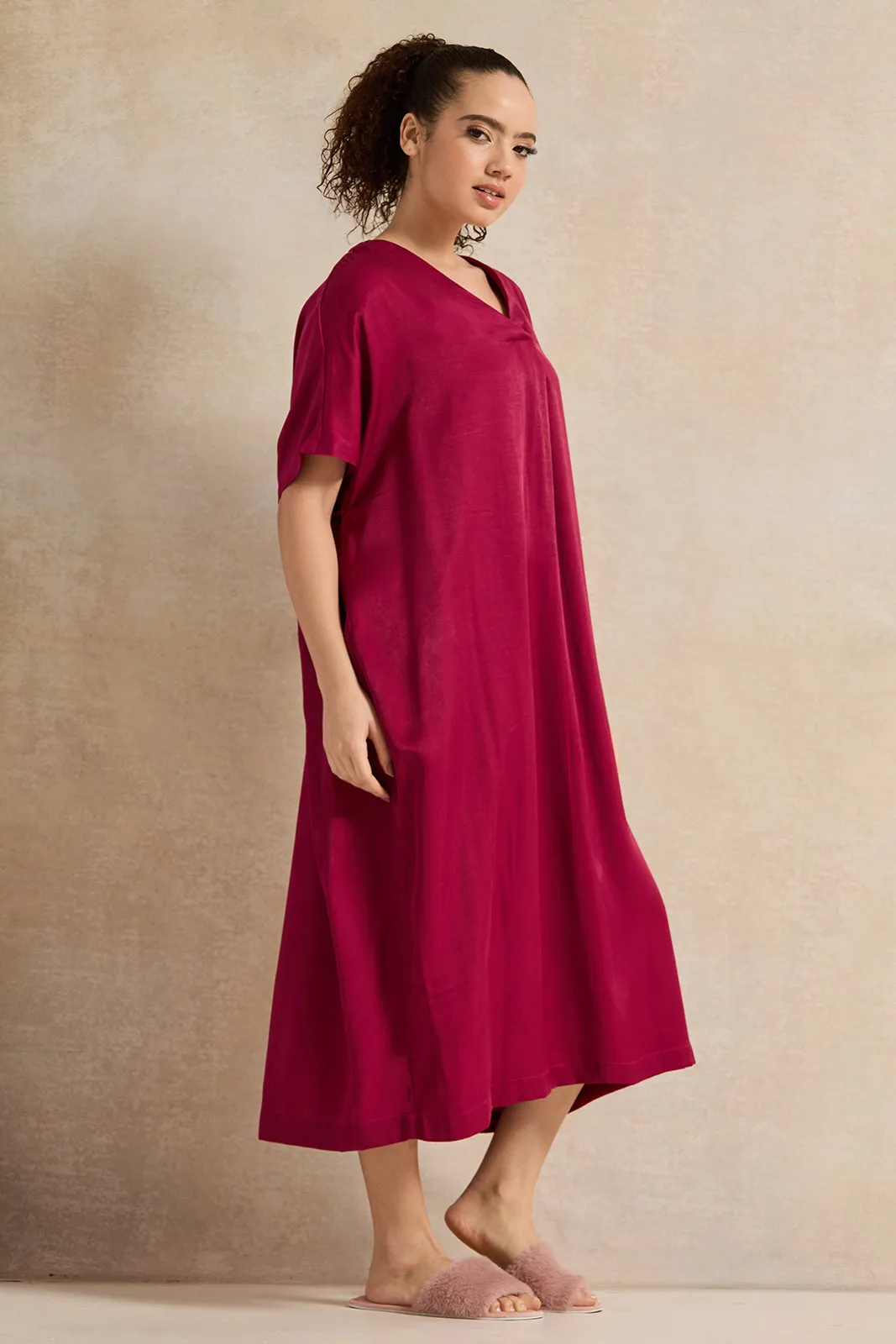 Women Purple Kaftan Nightgown