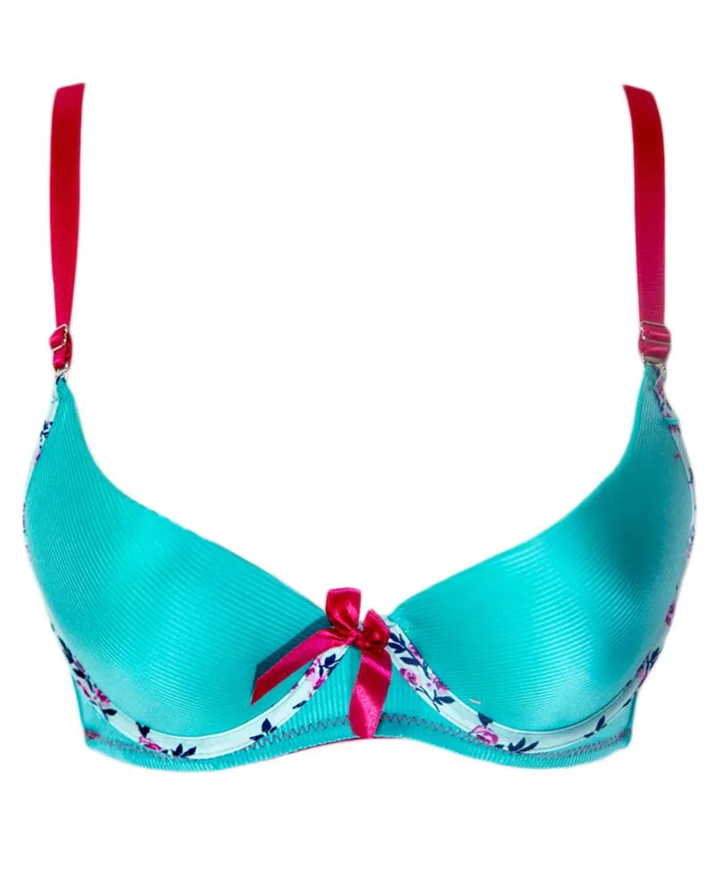 Women Push up Underwire Smoothing Bra - Green - 678