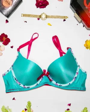 Women Push up Underwire Smoothing Bra - Green - 678