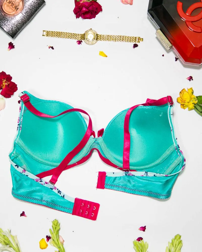 Women Push up Underwire Smoothing Bra - Green - 678