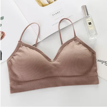 Women Sexy Crop Tops Bra Tube Top Female Streetwear Sleeveless Seamless Sports Bra Crop Camis