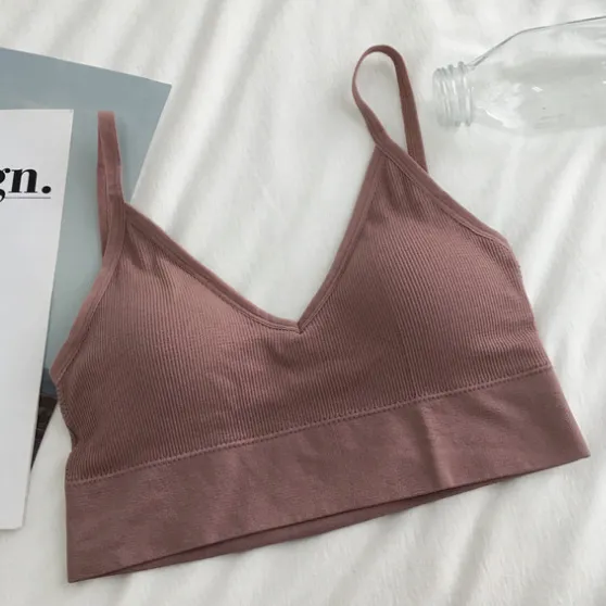 Women Sexy Crop Tops Bra Tube Top Female Streetwear Sleeveless Seamless Sports Bra Crop Camis