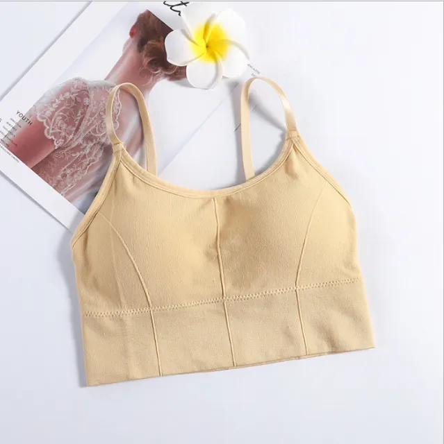 Women Sexy Crop Tops Bra Tube Top Female Streetwear Sleeveless Seamless Sports Bra Crop Camis