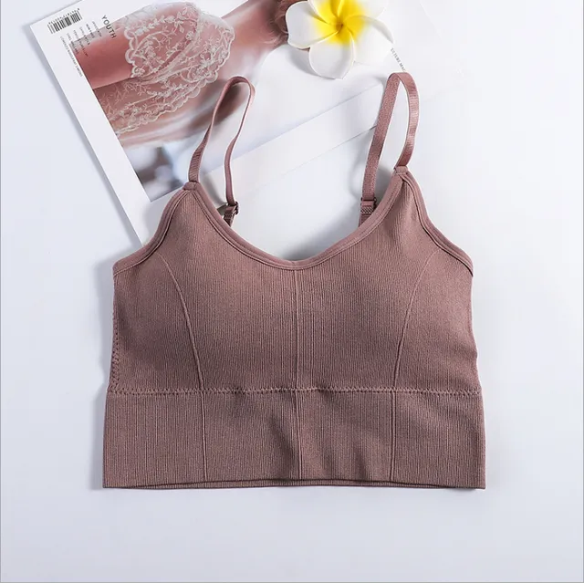 Women Sexy Crop Tops Bra Tube Top Female Streetwear Sleeveless Seamless Sports Bra Crop Camis