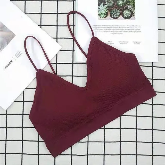 Women Sexy Crop Tops Bra Tube Top Female Streetwear Sleeveless Seamless Sports Bra Crop Camis