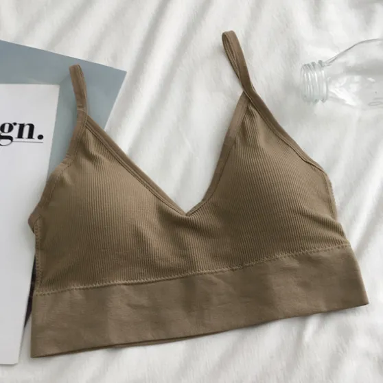 Women Sexy Crop Tops Bra Tube Top Female Streetwear Sleeveless Seamless Sports Bra Crop Camis