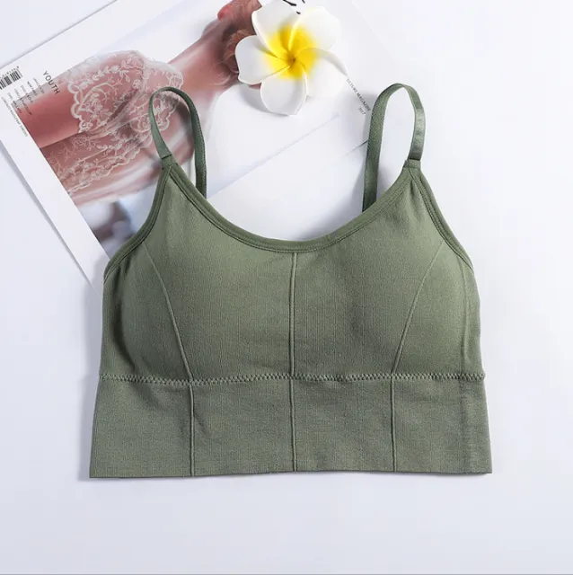 Women Sexy Crop Tops Bra Tube Top Female Streetwear Sleeveless Seamless Sports Bra Crop Camis