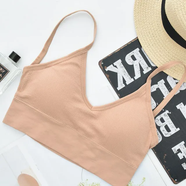 Women Sexy Crop Tops Bra Tube Top Female Streetwear Sleeveless Seamless Sports Bra Crop Camis