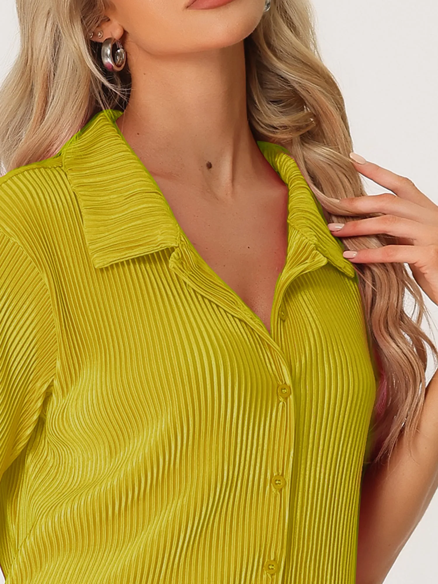 Women Short Sleeve Button Down Shirt and Shorts Casual Outfits Loungewear