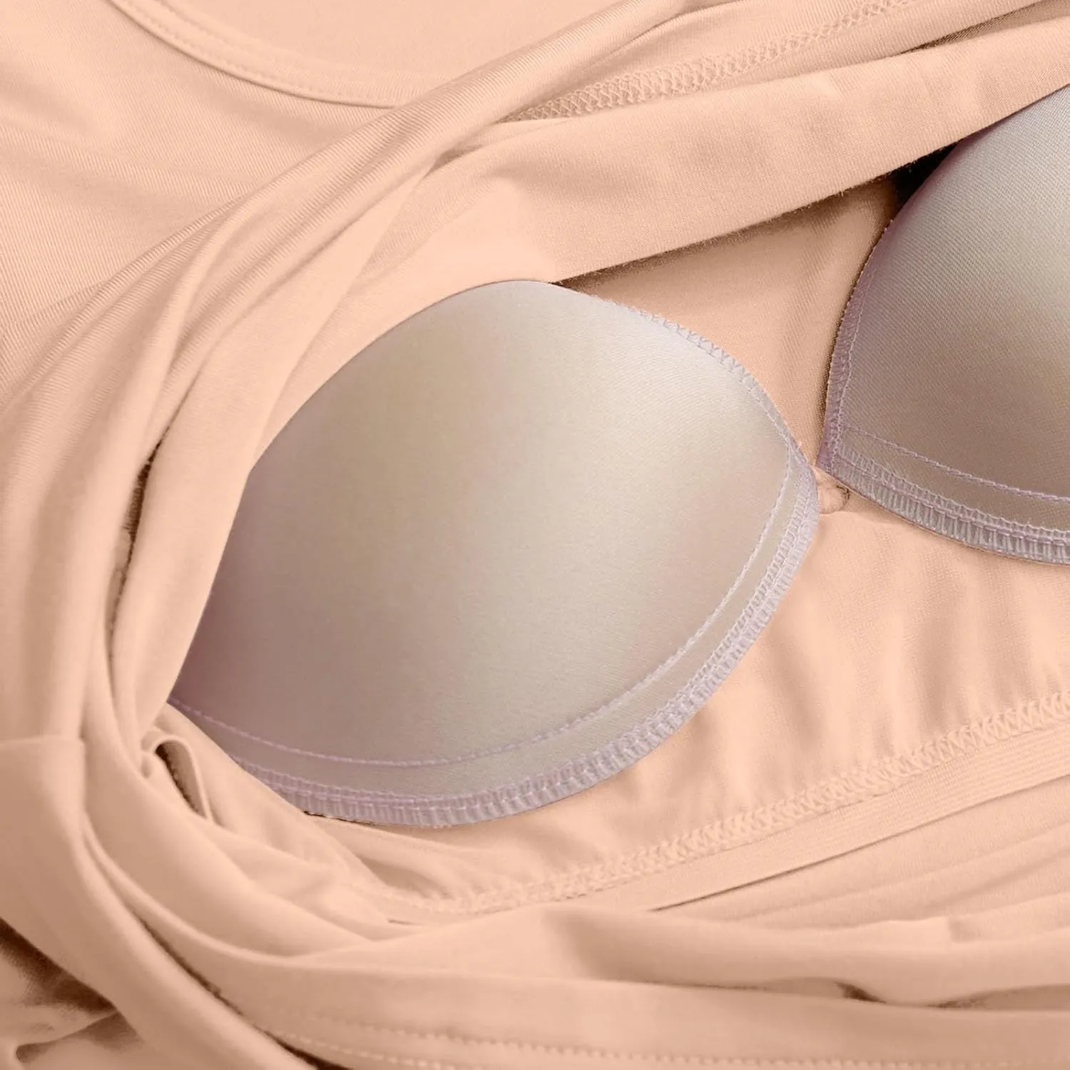 Women Soft Pajamas Comfy Casual Sleepwear with Built In Bra Plus Size Long Sleeve Nightwear Sexy Warm Loungewear
