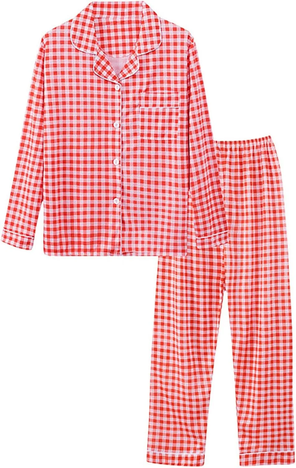 Women's Casual Pajama Set Pajamas Women Autumn and Winter Long Sleeve Lapel Vest Suit Trousers 2 Piece Sleepwear Pjs