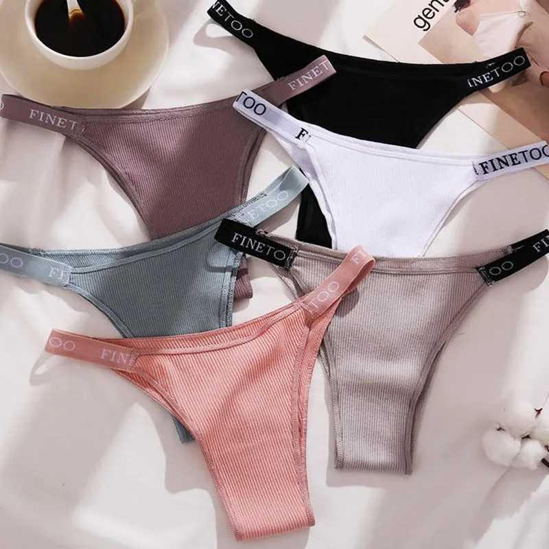 Women's Cotton Briefs Underpants Sexy Panties Thong Pantys Underwear Solid Color Intimates Lingerie