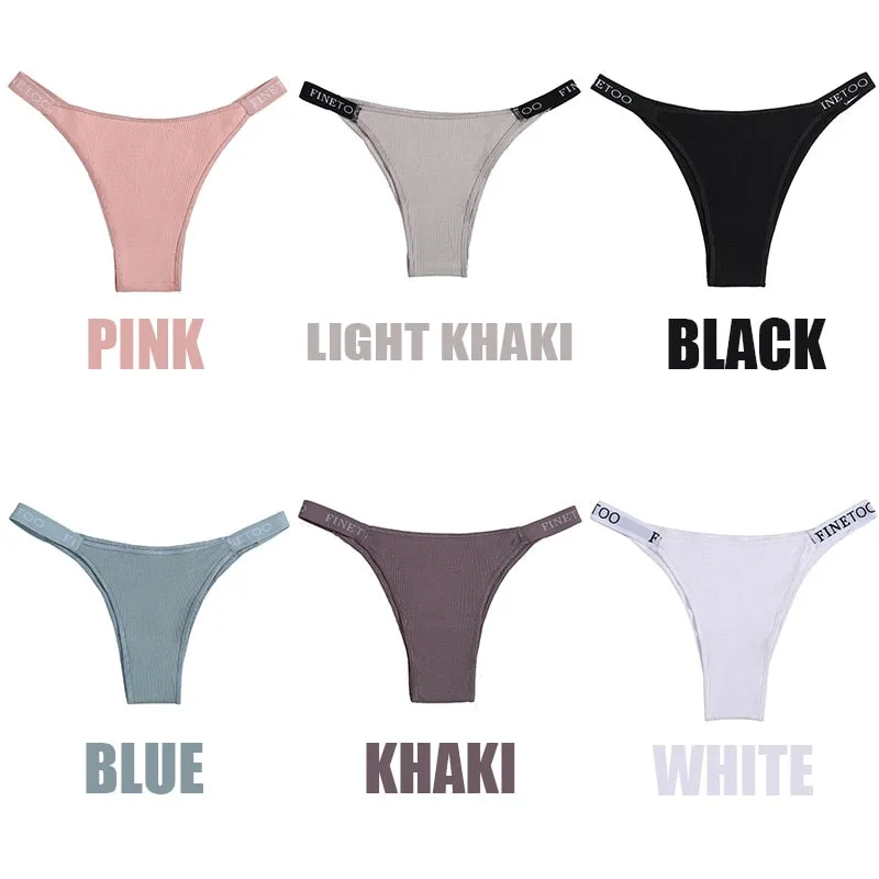 Women's Cotton Briefs Underpants Sexy Panties Thong Pantys Underwear Solid Color Intimates Lingerie