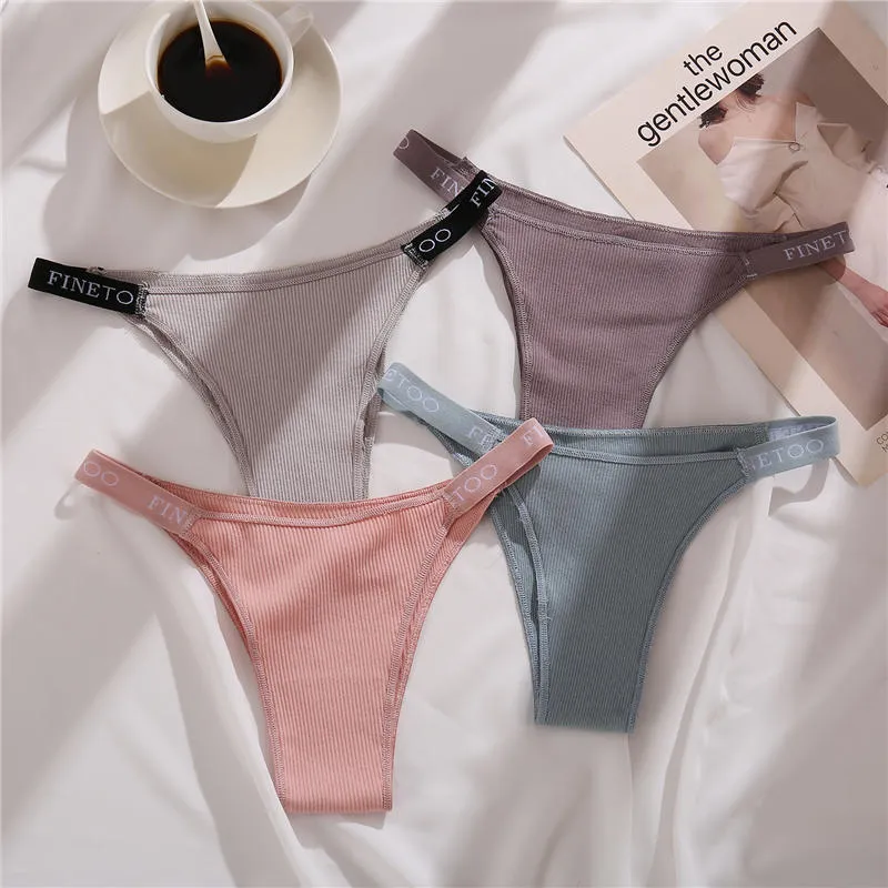 Women's Cotton Briefs Underpants Sexy Panties Thong Pantys Underwear Solid Color Intimates Lingerie