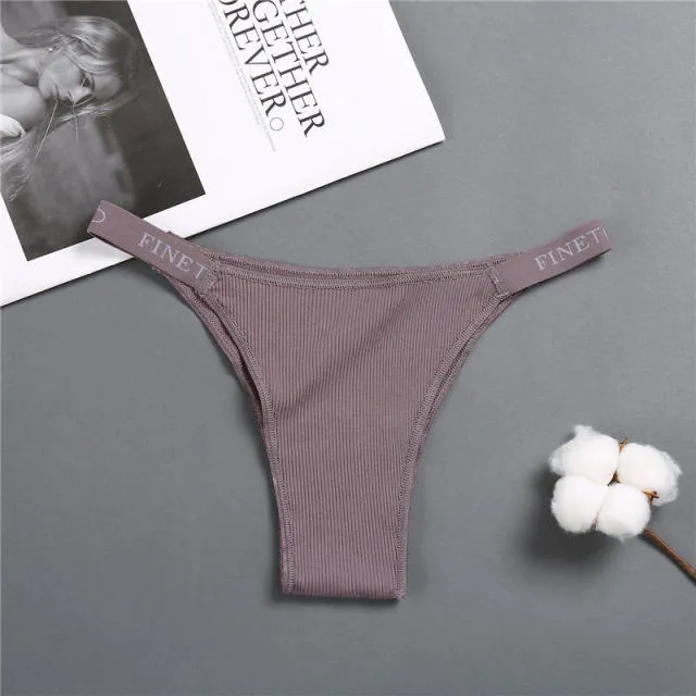 Women's Cotton Briefs Underpants Sexy Panties Thong Pantys Underwear Solid Color Intimates Lingerie