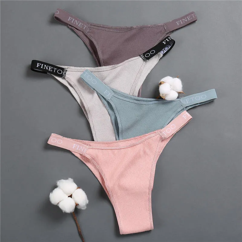 Women's Cotton Briefs Underpants Sexy Panties Thong Pantys Underwear Solid Color Intimates Lingerie