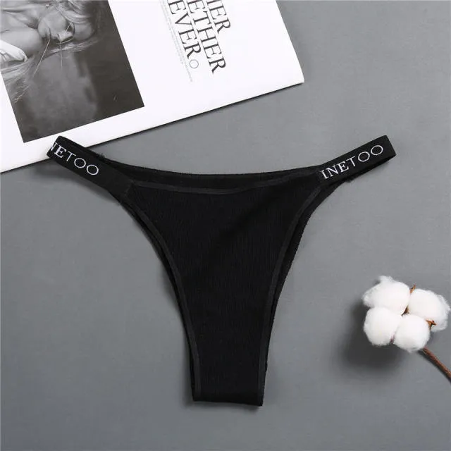Women's Cotton Briefs Underpants Sexy Panties Thong Pantys Underwear Solid Color Intimates Lingerie