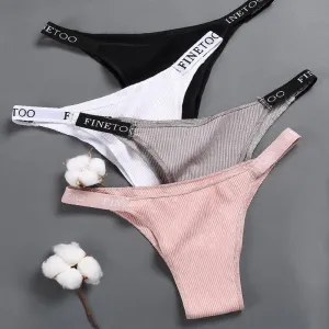 Women's Cotton Briefs Underpants Sexy Panties Thong Pantys Underwear Solid Color Intimates Lingerie