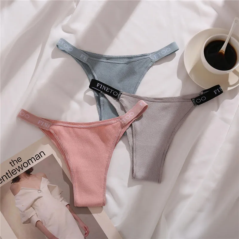 Women's Cotton Briefs Underpants Sexy Panties Thong Pantys Underwear Solid Color Intimates Lingerie