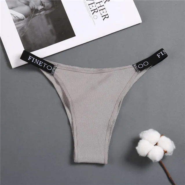 Women's Cotton Briefs Underpants Sexy Panties Thong Pantys Underwear Solid Color Intimates Lingerie