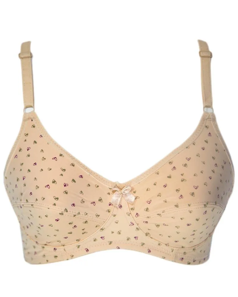 Women's Cotton Printed Skin Bra - Non Padded Bra - 700