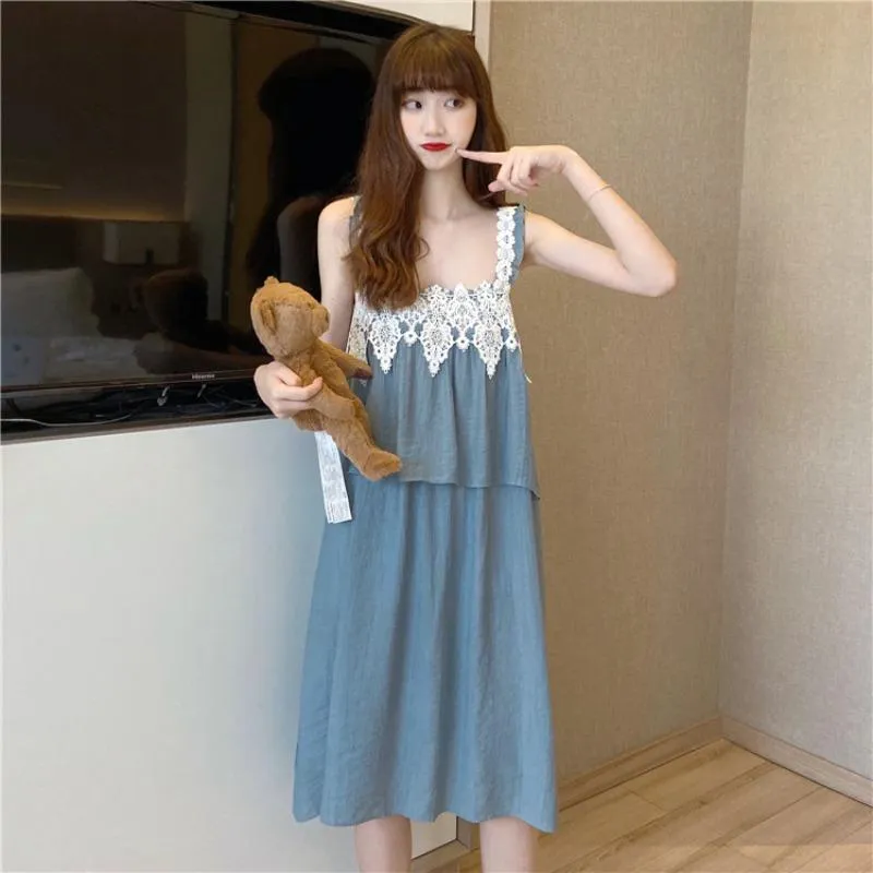 Women's Cute Double Lace Loose Pajamas