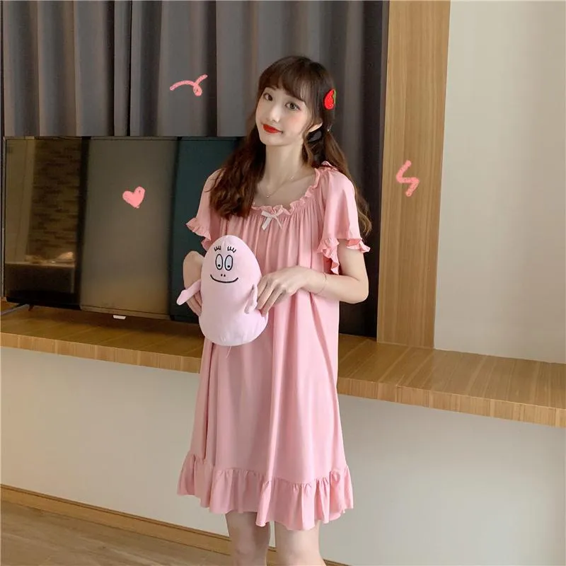 Women's Cute Falbala Round Collar Pajamas