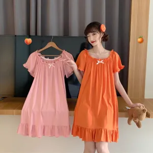 Women's Cute Falbala Round Collar Pajamas