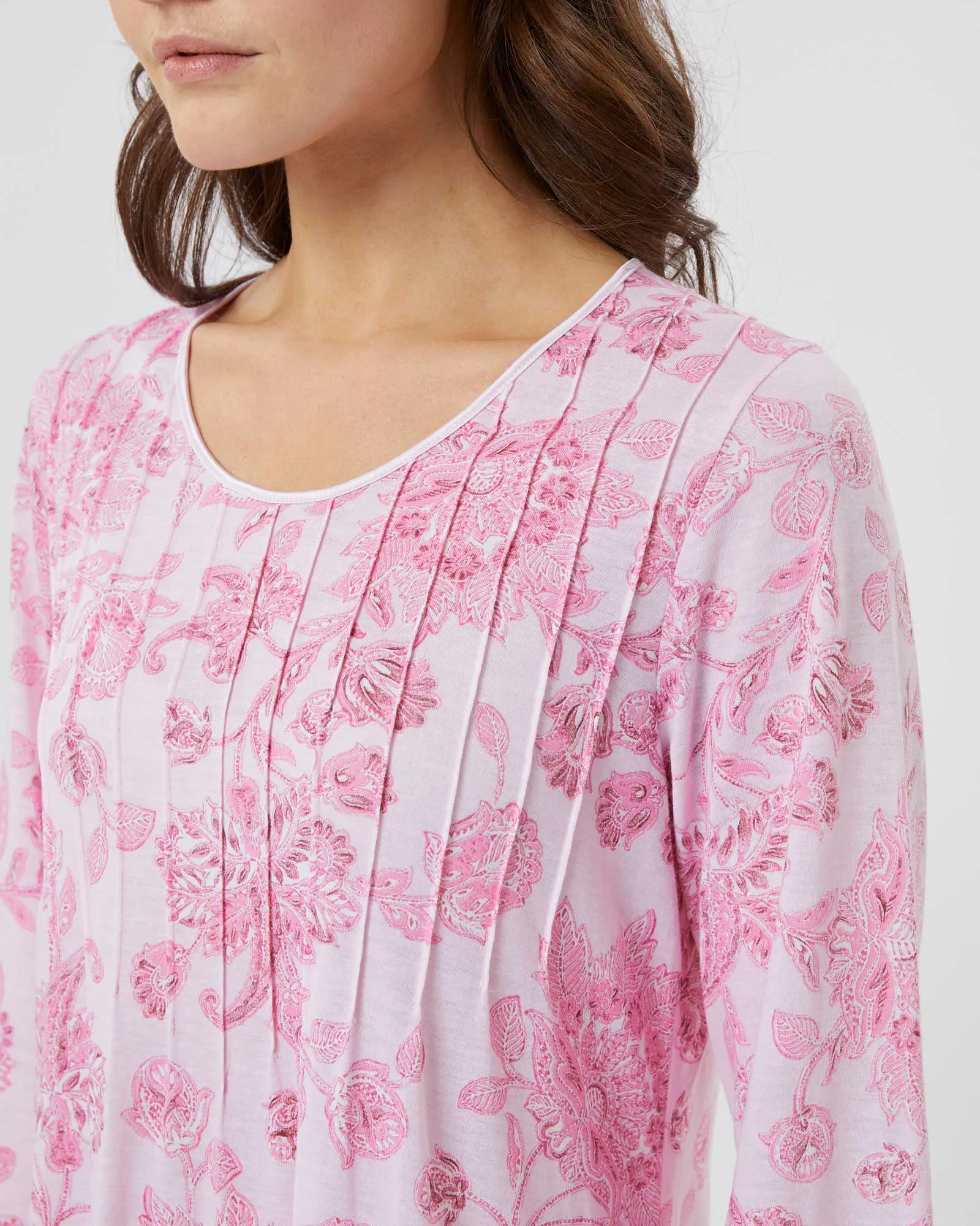 Women's French Pleat Midi Jersey Nightgown - Somerby Floral