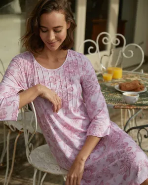 Women's French Pleat Midi Jersey Nightgown - Somerby Floral