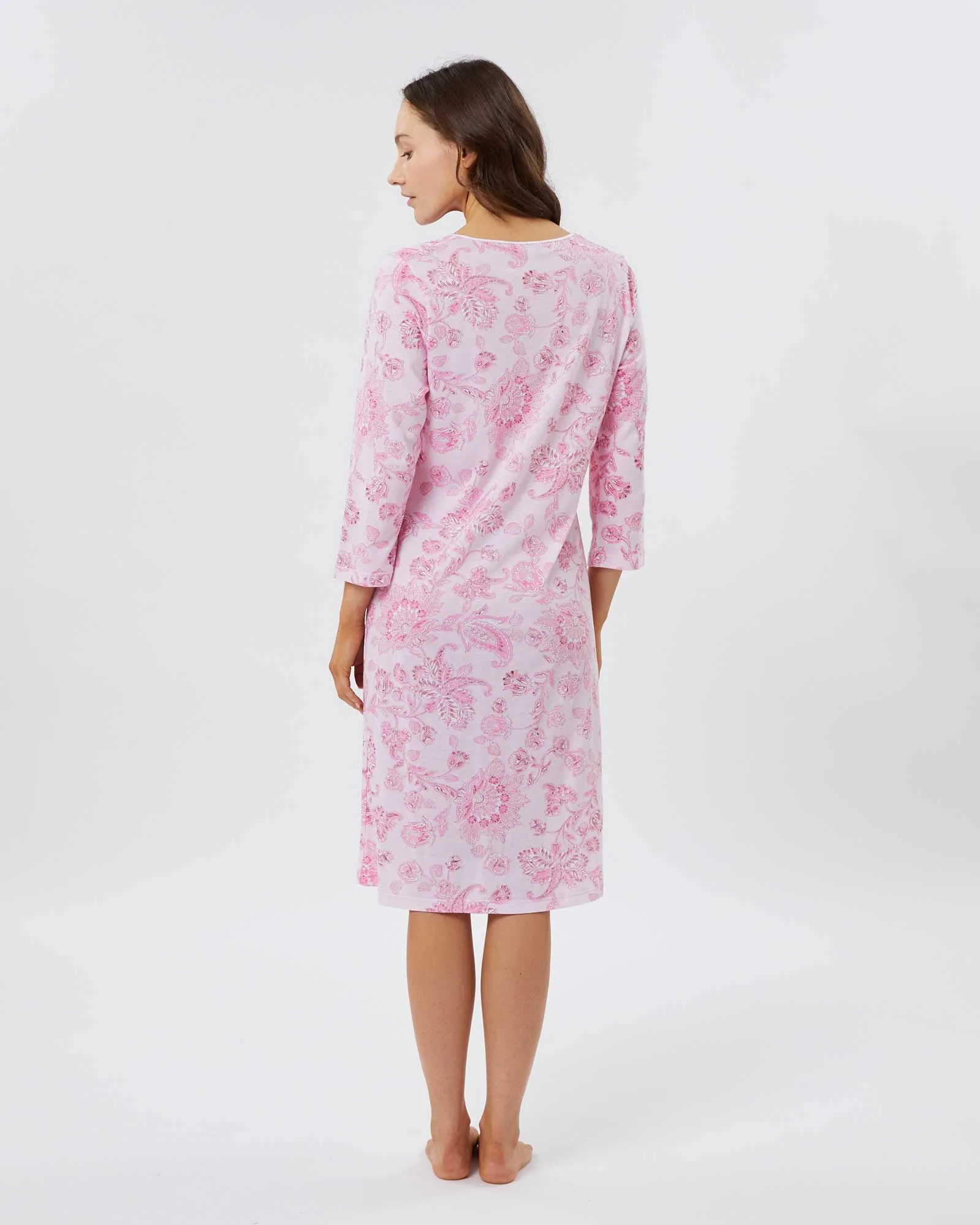 Women's French Pleat Midi Jersey Nightgown - Somerby Floral